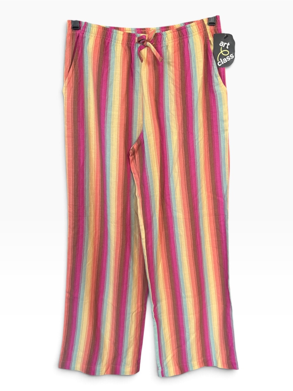 NWT Art Class Girls' Multicolor Stripe Pajama Pants - size large 10/12